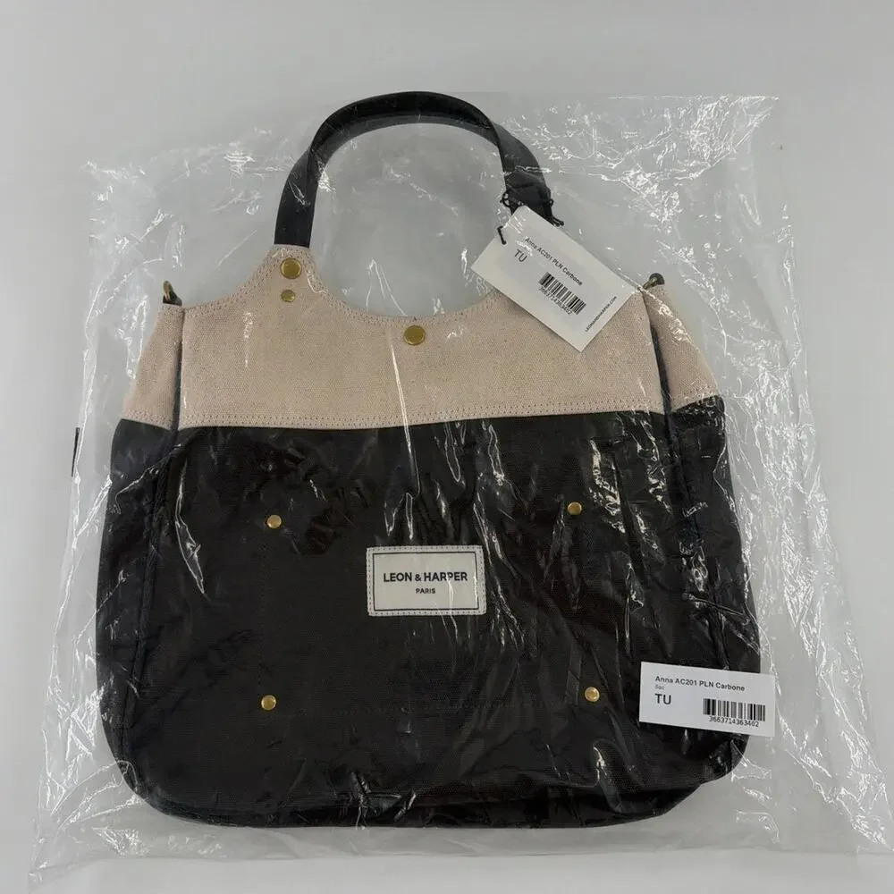 Leon & Harper Anna PLN Mini Tote Bag Carbone - Picture 3 of 11